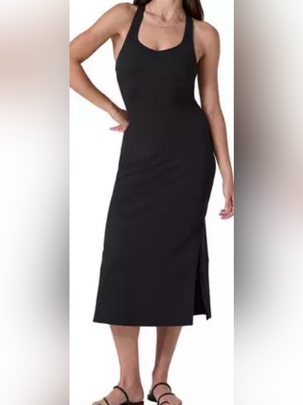 Vuori Halo Racerback Midi Dress Black Size Medium